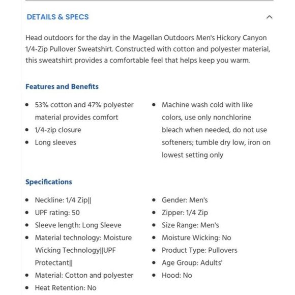 New $35 Magellan Hickory Canyon 1/4 Zip Timber Wolf Heather Fleece Lined Jacket - Picture 3 of 7